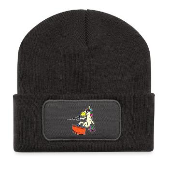 Wakeboard, Unicorn, Water Sports, Surfing, Surfing - Recycled Patch Beanie - dark grey - Front