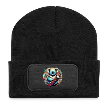 Koala - Recycelte Patch Beanie - Schwarz - Vorne