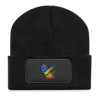 Bird, Tropical, Africa, Animal Lover, Parrot, Animal - Recycled Patch Beanie - black - Front