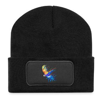 Animal, Oiseau, Zoo, Perroquet, Amoureux Des Animaux, Animal De Compagnie - Beanie recyclé à patch - noir - Devant