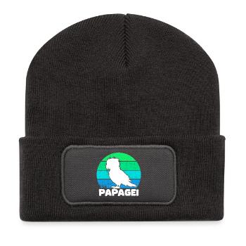 Bird, Parrot, Saying, Animal, Animal Lover, Pet - Recycled Patch Beanie - dark grey - Front