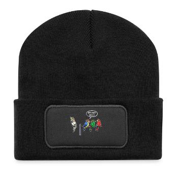 Animal Jungle Birds Parrot Statement Pet - Recycled Patch Beanie - black - Front