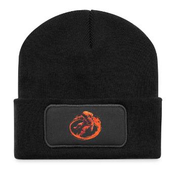 Astronaute encerclé par des flammes - Beanie recyclé à patch - noir - Devant