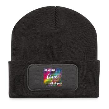 all of me love all of you - Recycelte Patch Beanie - Dunkelgrau - Vorne