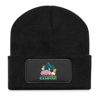 Camping Kids Chickens - Caravane - Beanie recyclé à patch - noir - Devant