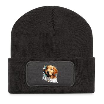 Golden Retriever Puppy Puppy Pureest Soul Dog Gift - Recycled Patch Beanie - dark grey - Front