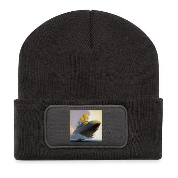 Schiff 03 - Recycelte Patch Beanie - Dunkelgrau - Vorne