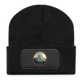 illustration Aggstein Castle, Wachau, Austria - Recycled Patch Beanie - black - Front