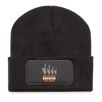 Lumberjack Wood Statement Saw Sawdust Woodland - Recycled Patch Beanie - dark grey - Front