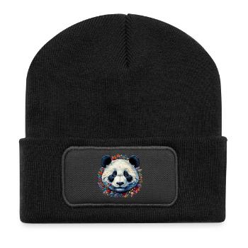 Panda - Recycelte Patch Beanie - Schwarz - Vorne