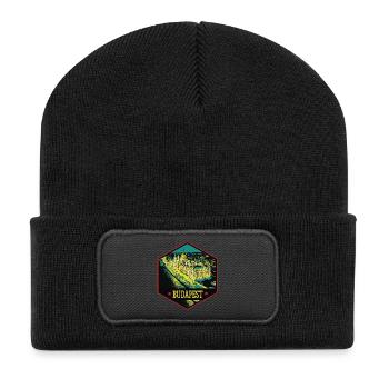 Illustration Nocturne Budapest Historique - Beanie recyclé à patch - noir - Devant