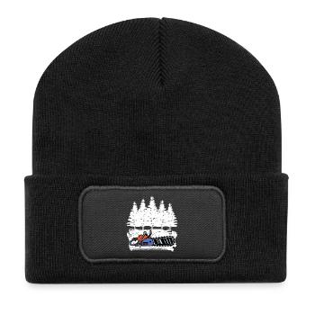 Forest, Wood, Sawdust, Tree, Forest, Forestry, Forestry - Recycled Patch Beanie - black - Front