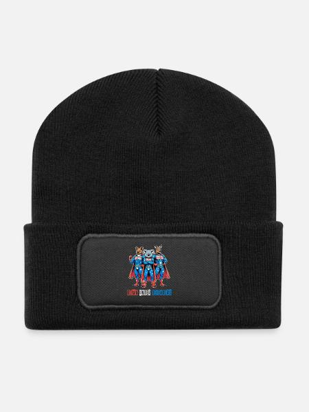 Les héros australiens, le kangourou Quokka et le - Beanie recyclé à patch - noir