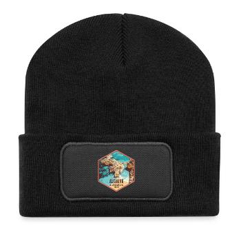 Estudantes beach near Lagos, Algarve - Recycled Patch Beanie - black - Front