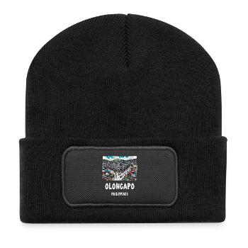 Olongapo City Philippinen Südostasien - Recycelte Patch Beanie - Schwarz - Vorne
