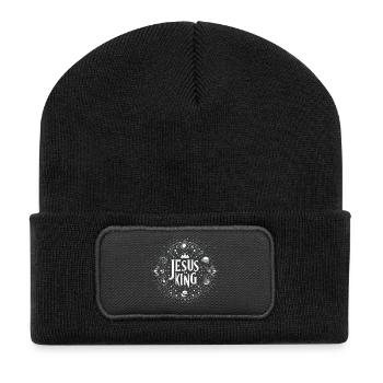 Jesus is King Circle Design - Recycled Patch Beanie - black - Front