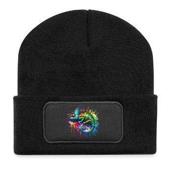 Caméléon - Beanie recyclé à patch - noir - Devant
