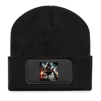 Die Essenz des Heavy Metal - Recycelte Patch Beanie - Schwarz - Vorne