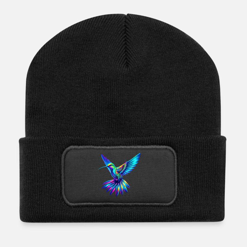 Kolibri - Recycelte Patch Beanie - Schwarz