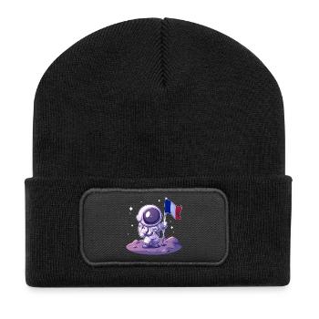 Astronaute Français - Beanie recyclé à patch - noir - Devant