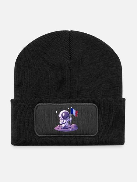 French Astronaut - Recycled Patch Beanie - black