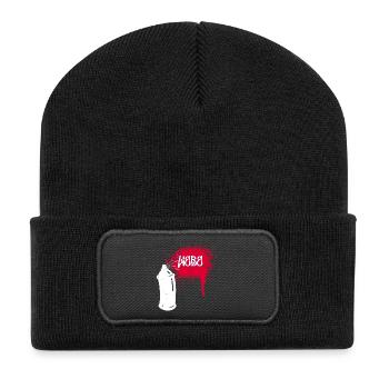 Street Art Sprayer Graffiti Spray Can Drawing - Recycled Patch Beanie - black - Front