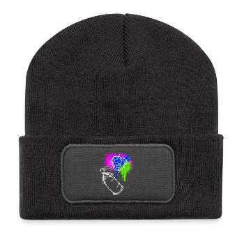 Graffiti Spray Can Art Street Art Sprayer - Recycled Patch Beanie - dark grey - Front