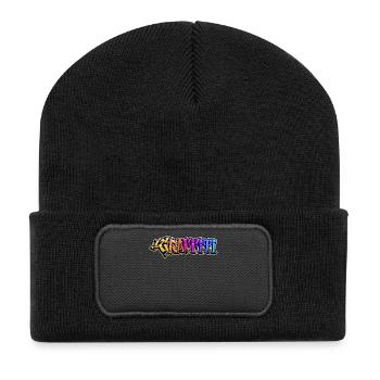 Graffiti Street Art Sprayer Drawing Illustration - Recycled Patch Beanie - black - Front
