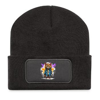 Drawing Illustration Cat Graffiti Art Sprayer - Recycled Patch Beanie - dark grey - Front