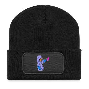 Pulvérisateur Art Bombe Aérosol Graffiti Croquis Street Art - Beanie recyclé à patch - noir - Devant