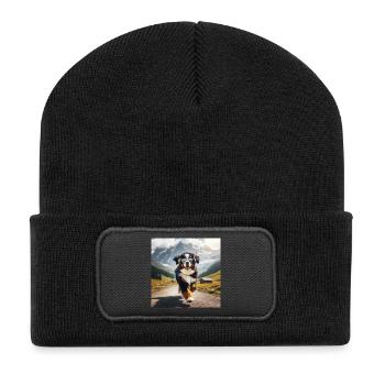 Bernese mountain dog - Recycled Patch Beanie - black - Front