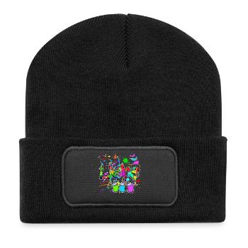 Bombe aérosol Street Art Wildstyle Graffite pulvérisateur - Beanie recyclé à patch - noir - Devant