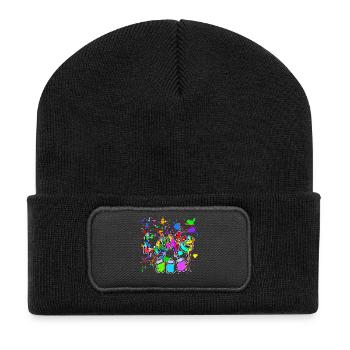 Wildstyle Graffiti Spray Can Sprayer Street Art - Recycled Patch Beanie - black - Front