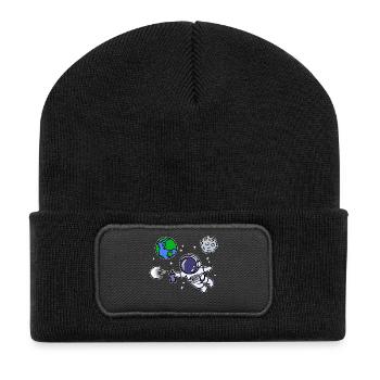 Graffiti Street Art Zeichnen Illustration Kunst - Recycelte Patch Beanie - Schwarz - Vorne