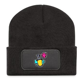 Graffiti Sreet Art Spray Can Sprayer Wildstyle - Recycled Patch Beanie - dark grey - Front