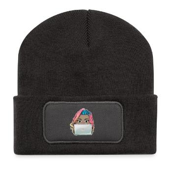 Vibrant Reva Prisma working Girl Design - Recycled Patch Beanie - dark grey - Front