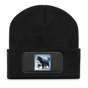 Bernese mountain dog - Recycled Patch Beanie - black - Front