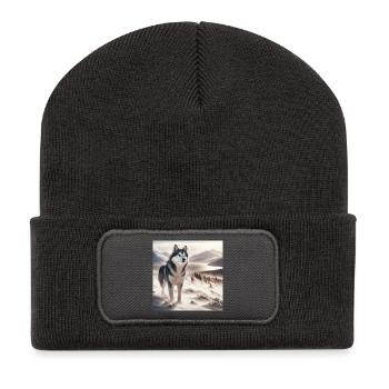 Schlittenhund - Recycelte Patch Beanie - Dunkelgrau - Vorne