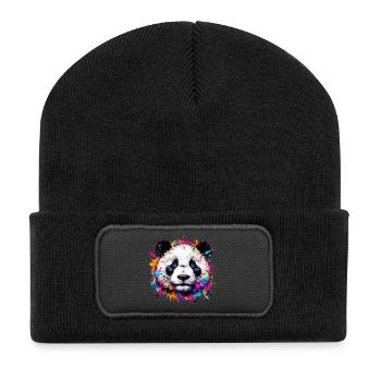 Panda - Recycelte Patch Beanie - Schwarz - Vorne
