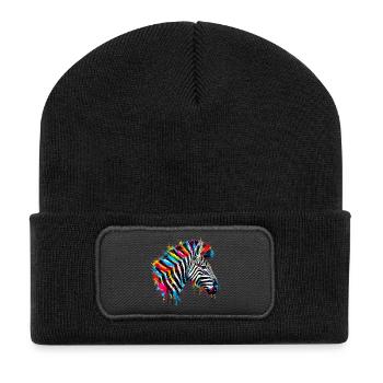 Zèbre - Beanie recyclé à patch - noir - Devant