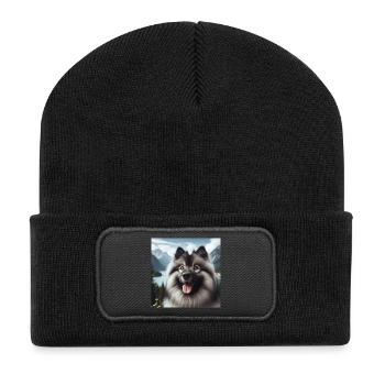 Cheerful Wolfspitz - Recycled Patch Beanie - black - Front