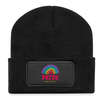 Pride pink #diversitymatters - Recycelte Patch Beanie - Schwarz - Vorne