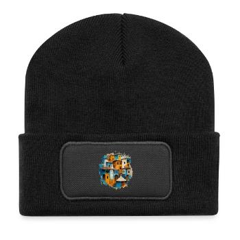 Vieille ville belle - Beanie recyclé à patch - noir - Devant