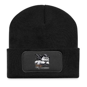 Magic Persian White Persian Cat Gift - Recycled Patch Beanie - black - Front