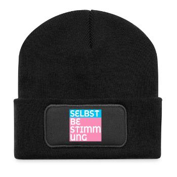 TRANS SELBSTBESTIMMUNG - Recycelte Patch Beanie - Schwarz - Vorne