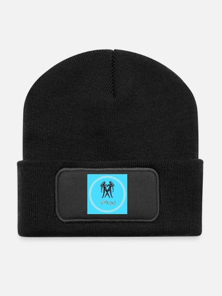 Zwillinge - Recycelte Patch Beanie - Schwarz