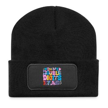 In My Double Digits Era Funny 10th Birthday Girl - Recycled Patch Beanie - black - Front