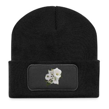 CALLAS BLANCS - Beanie recyclé à patch - noir - Devant