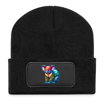 Koala - Recycelte Patch Beanie - Schwarz - Vorne
