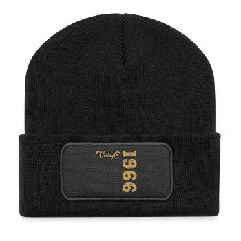 Vintage 1966 - Recycelte Patch Beanie - Schwarz - Vorne